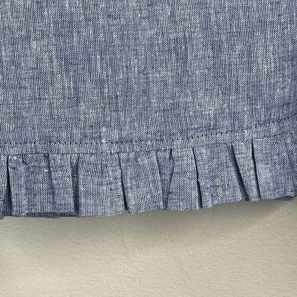 Cynthia Rowley Linen Blend Top Womens XLarge Pleated Coastal Beach Capsule Tunic - Picture 6 of 12